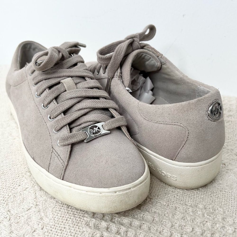 Michael Kors Irving Sneakers Taupe Suede Casual Shoes 7.5